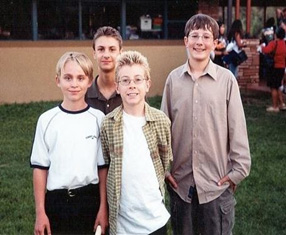 Picture taken in 2003—From Left: James DeVore, Boris Madar, Trevor Preschler, Symeon Platts